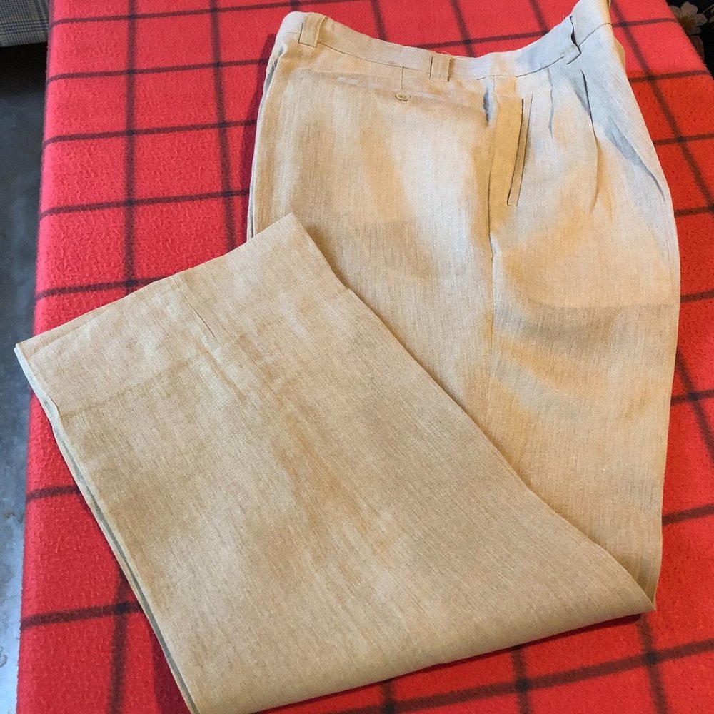 100% Linen Men' Size 35/36 x 31 Casual Dress Pants